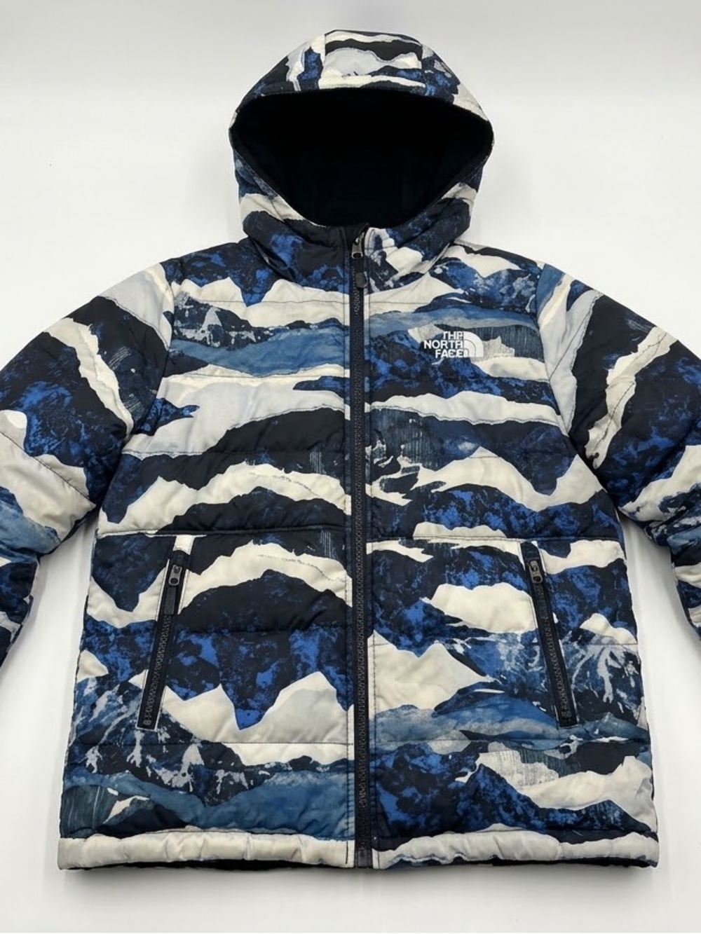 The North Face Kids Blue & White Camo Puffer Jacket